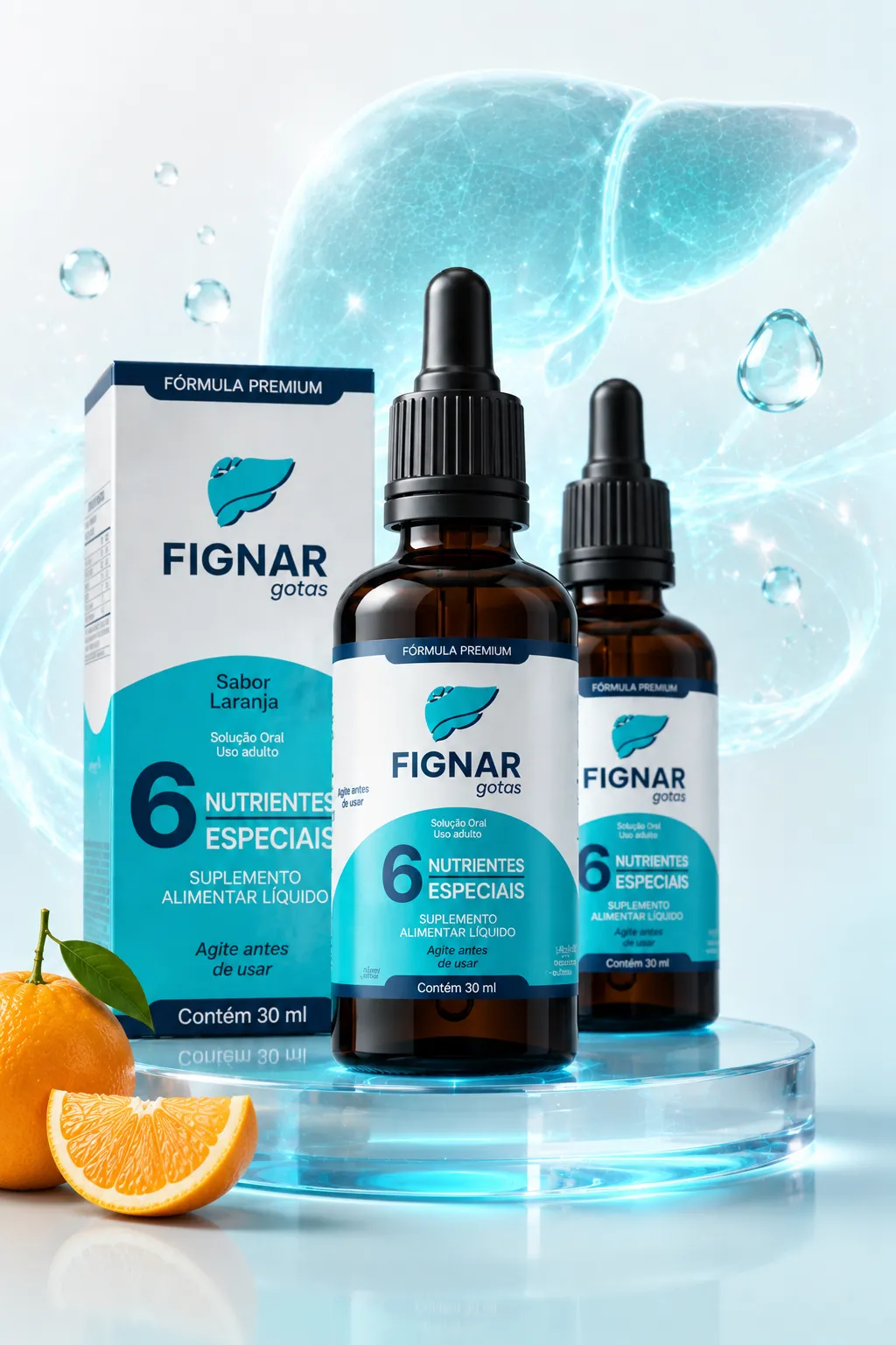 Frascos e caixa de Fignar Gotas